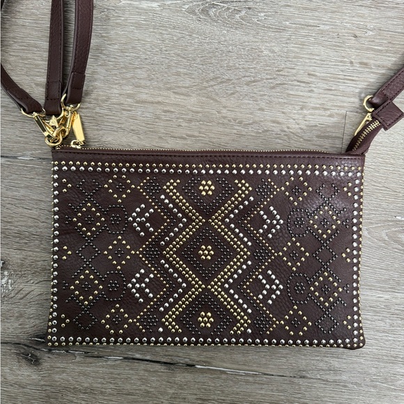Charming Charlie Brown Studded Clutch - Picture 1 of 4